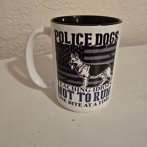 NWOT Fur Missile Collection Coffee Mug, German Shepherd Police Dog K9